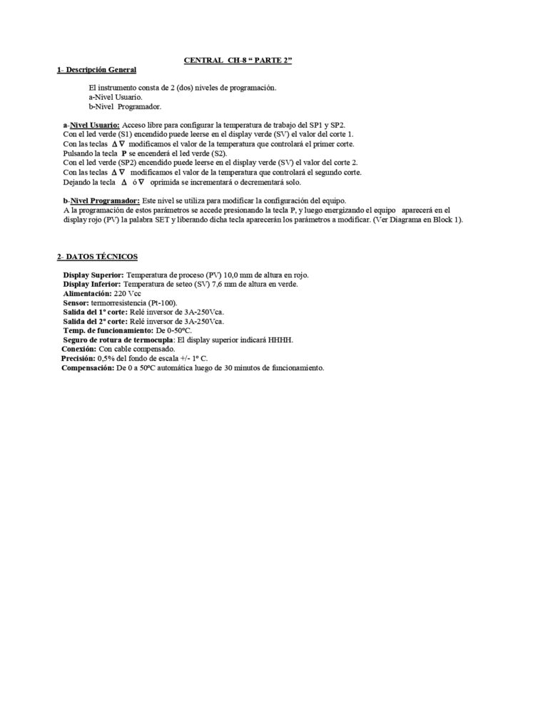Central de temperatura CH-8
